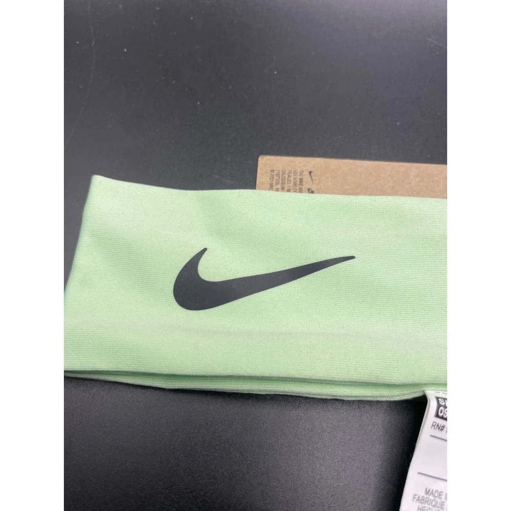 Nike Dri-FIT Fury Headband Youth Lime Green Black Swoosh N.100.3914.302.OS NEW